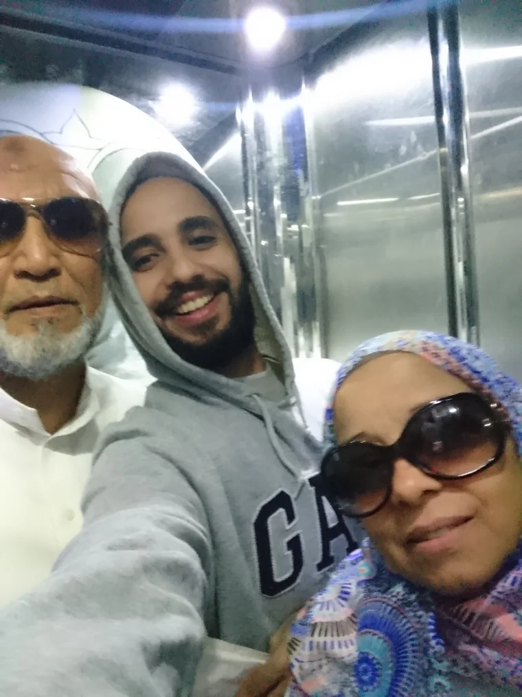 With my father and mother